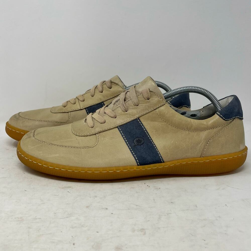 Born Tan & Blue Leather Low Sneakers Mens Size 11.5